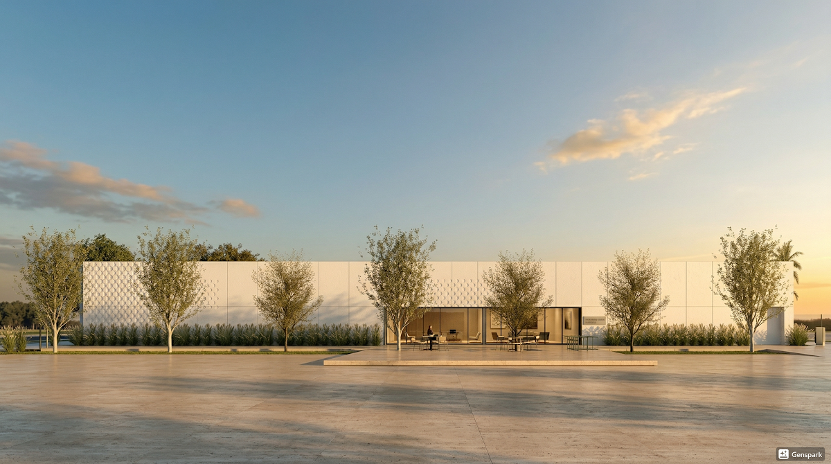 FEB Universidade de Barretos — fachada render bloco de empreendedorismo · ECOARTT